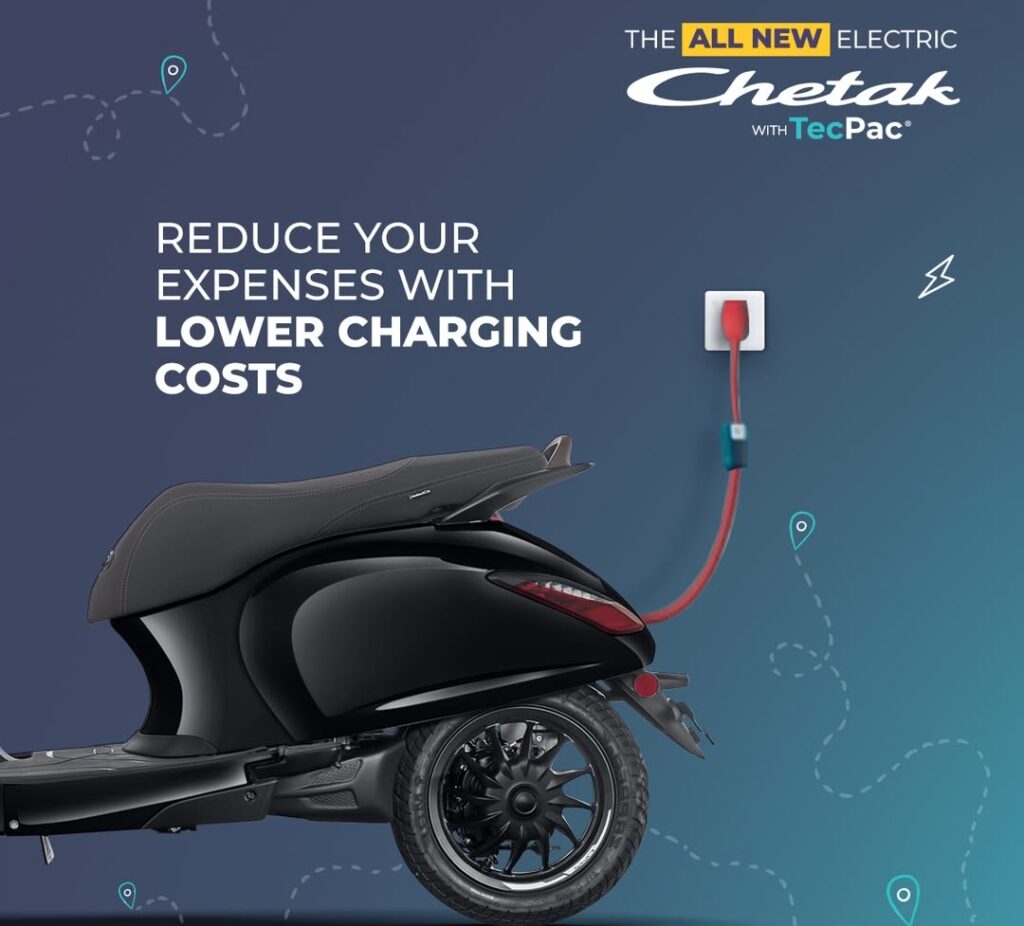 Bajaj Chetak EV scooter charging ev