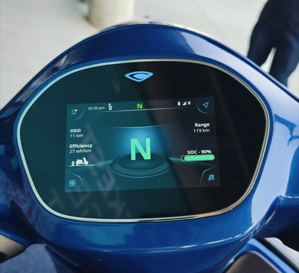 Bajaj Chetak EV scooter display