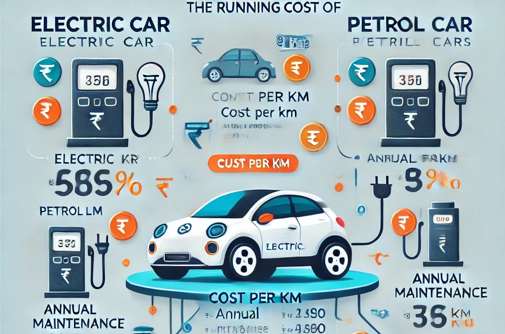 Electric car running cost in India